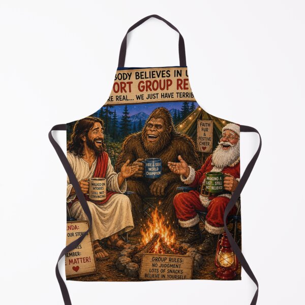 Item preview, Support Group Retreat For Bigfoot Santa Claus and Jesus designed and sold by DazzleKitty.