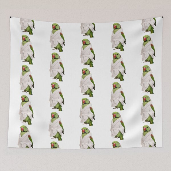 Item preview, Plush Bathrobe Alexandrine Parakeet designed and sold by Sillytoe.
