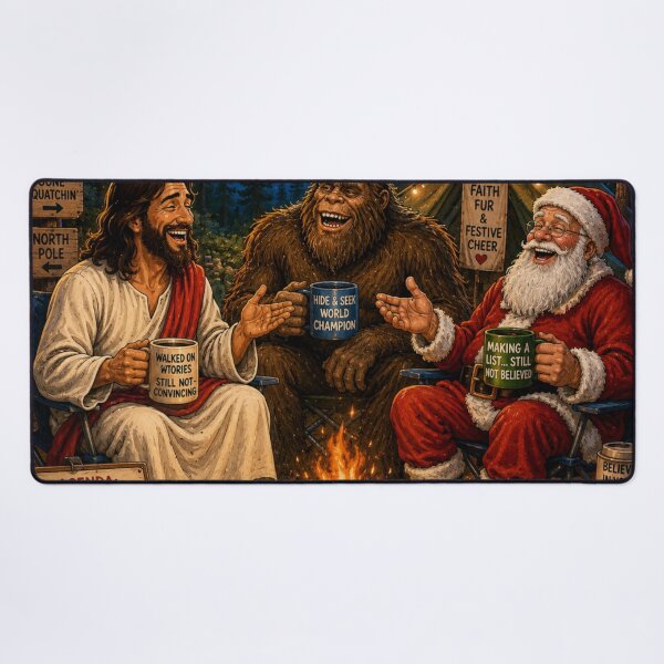 Item preview, Support Group Retreat For Bigfoot Santa Claus and Jesus designed and sold by DazzleKitty.