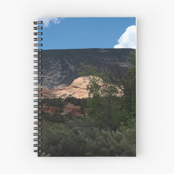 Item preview, Dinosaur National Monument formation bathed in sun spotlight amidst trees designed and sold by lisavonbiela.