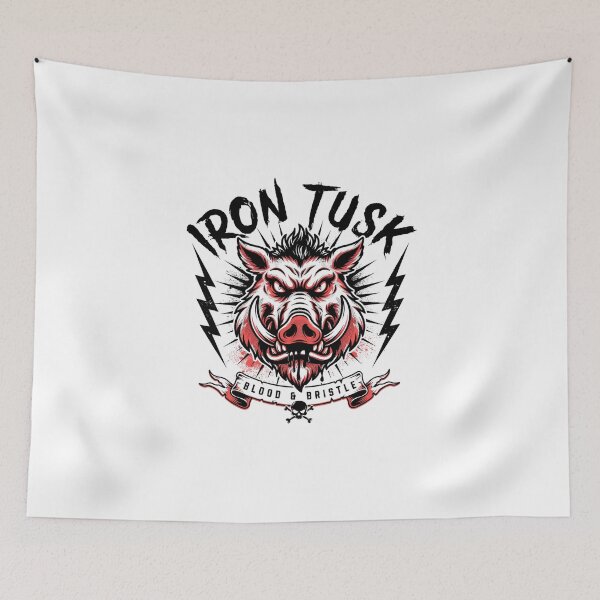 Item preview, Iron Tusk Boar Lightning Blood And Bristle Deathcore Graphic designed and sold by Enea Kelo.