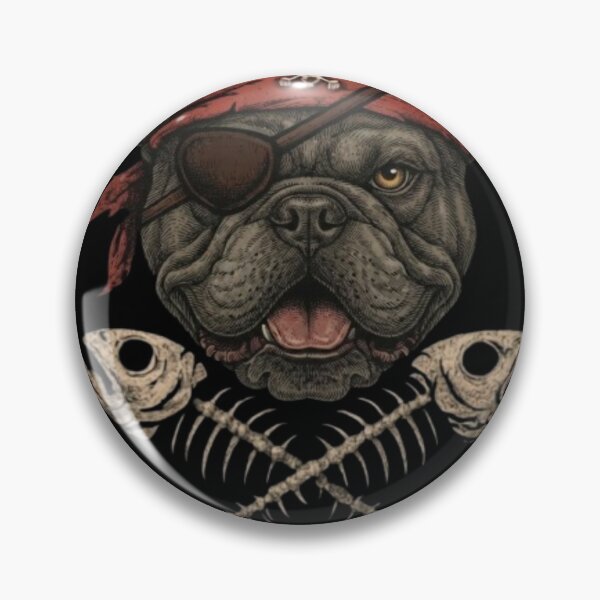Item preview, Pirate Bulldog with Eyepatch and Crossed Fish Bones Art designed and sold by DailySparks.
