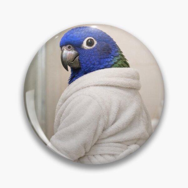 Item preview, Cozy Bathrobe Blue-Headed Pionus Parrot designed and sold by Sillytoe.