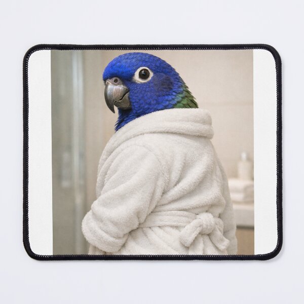 Item preview, Cozy Bathrobe Blue-Headed Pionus Parrot designed and sold by Sillytoe.