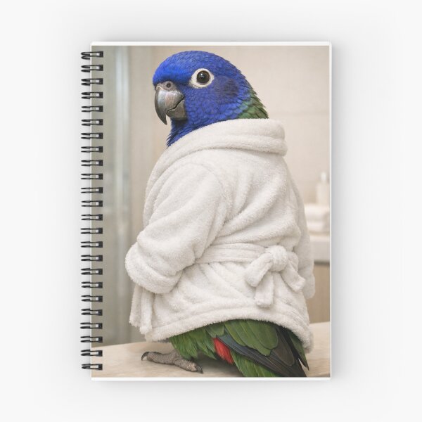 Item preview, Cozy Bathrobe Blue-Headed Pionus Parrot designed and sold by Sillytoe.