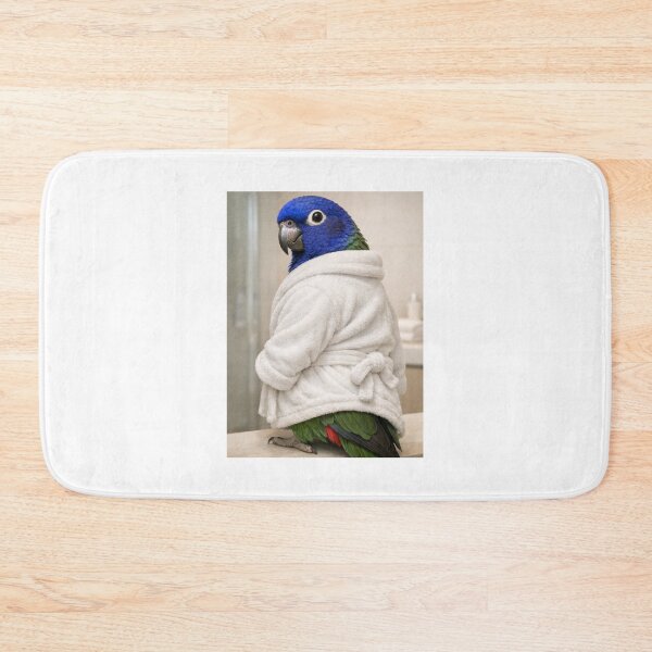 Item preview, Cozy Bathrobe Blue-Headed Pionus Parrot designed and sold by Sillytoe.
