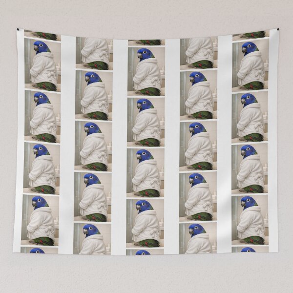 Item preview, Cozy Bathrobe Blue-Headed Pionus Parrot designed and sold by Sillytoe.