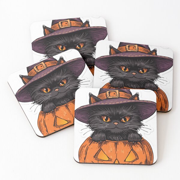 Item preview, Retro Halloween Pumpkin Black Cat designed and sold by luxedigitalnest.