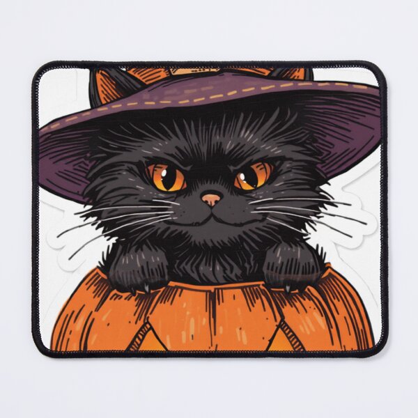Item preview, Retro Halloween Pumpkin Black Cat designed and sold by luxedigitalnest.