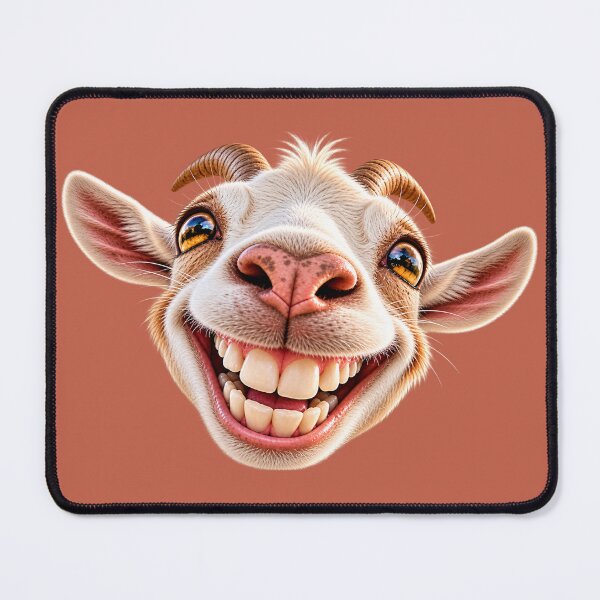 Item preview, Goofy Grinning Goat – Funny Big Smile Goat Meme Sticker designed and sold by StickyDelights.