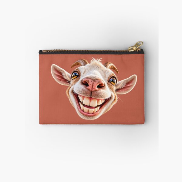 Item preview, Goofy Grinning Goat – Funny Big Smile Goat Meme Sticker designed and sold by StickyDelights.