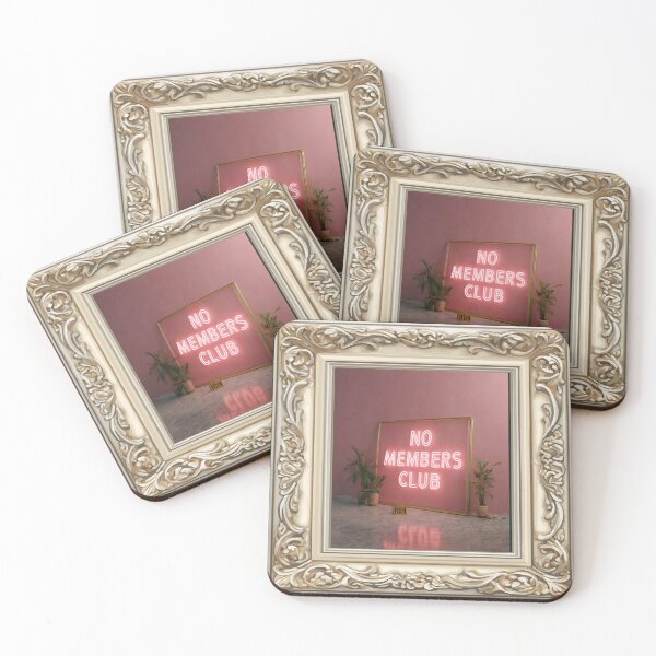 Item preview, No Members Club Pink Wall Art Painting Frame designed and sold by RichardRags.