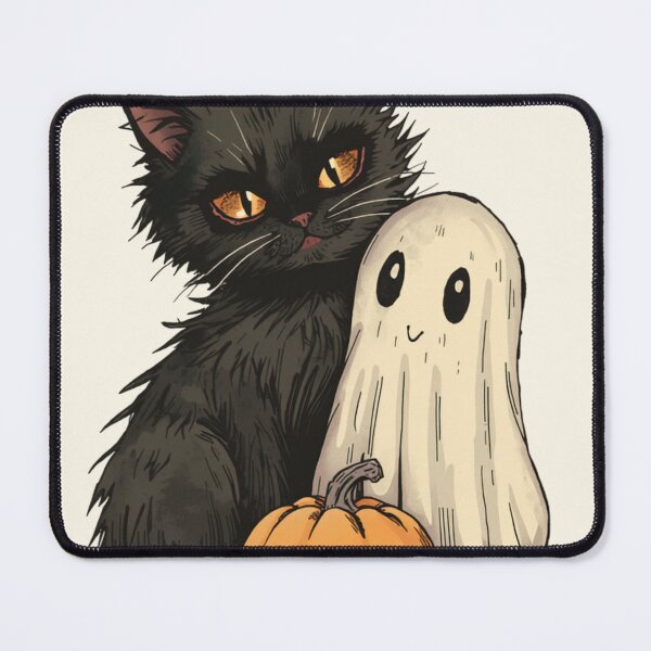 Item preview, Friendly Ghost Retro Black Cat designed and sold by luxedigitalnest.