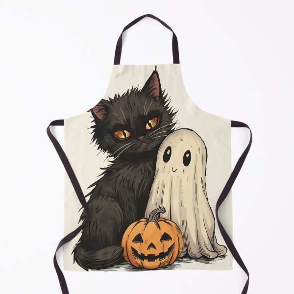 Item preview, Friendly Ghost Retro Black Cat designed and sold by luxedigitalnest.