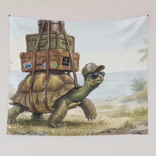 Item preview, Go Slow Turtle – Funny Watercolor Travel Tortoise - b designed and sold by chriswo-design.