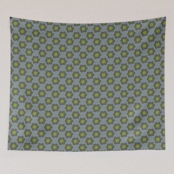 Item preview, Muted Olive Green Daisy Seamless Pattern Retro Floral designed and sold by CaramelCo.