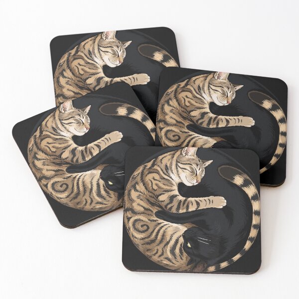Item preview, Yin Yang Cats Balance Tabby Black Cat designed and sold by Vectraxos.