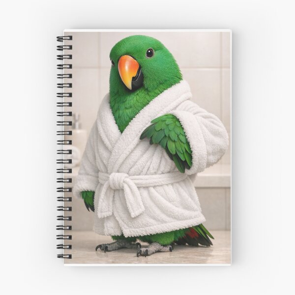 Item preview, Relaxing Bathrobe Eclectus Parrot designed and sold by Sillytoe.