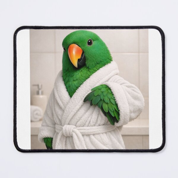 Item preview, Relaxing Bathrobe Eclectus Parrot designed and sold by Sillytoe.