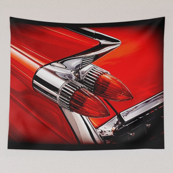 Item preview, 1959 Cadillac Tail Fins – Red Chrome Classic Car Detail Art designed and sold by Stinky Lincy's Apparel Company.