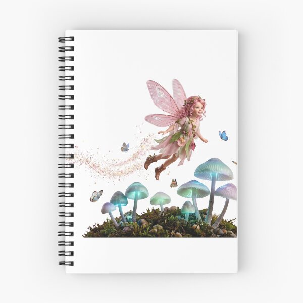 Item preview, Pink Fairy Over Glowing Mushrooms designed and sold by butterflies-new.