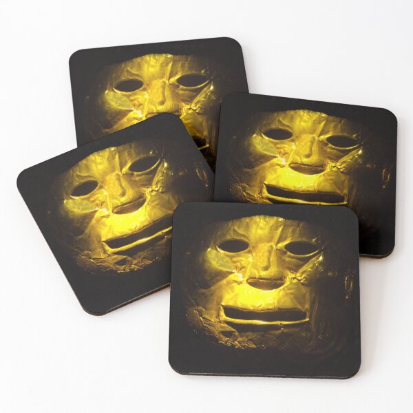 Item preview, Creepy Colombian gold funerary mask  designed and sold by stevepaint.