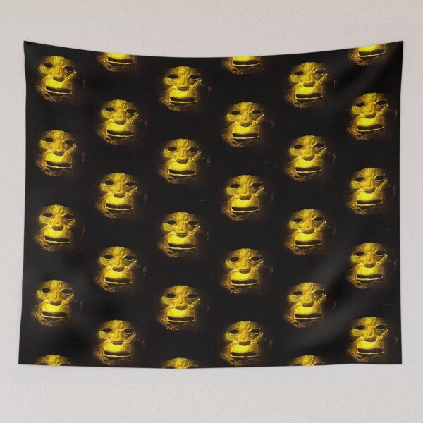 Item preview, Creepy Colombian gold funerary mask  designed and sold by stevepaint.