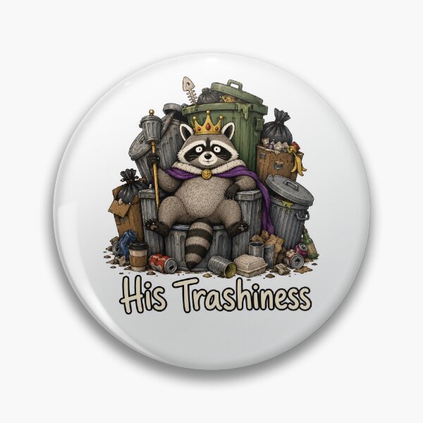 Item preview, His Trashiness Funny Raccoon T-shirt, Raccoon Lover Gift, Funny Trash King Clipart, Raccoon Garbage Can designed and sold by Merchall  store.