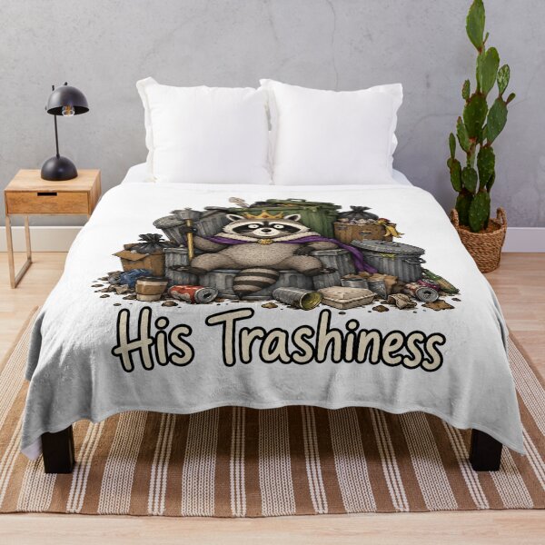 Item preview, His Trashiness Funny Raccoon T-shirt, Raccoon Lover Gift, Funny Trash King Clipart, Raccoon Garbage Can designed and sold by Merchall store.