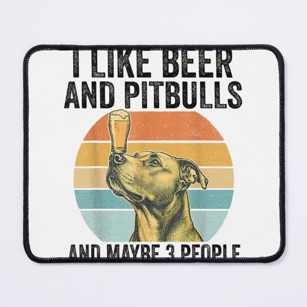 Item preview, I Like Beer And Pitbulls And Maybe 3 People Retro Sunset designed and sold by MakmurMpxgo.