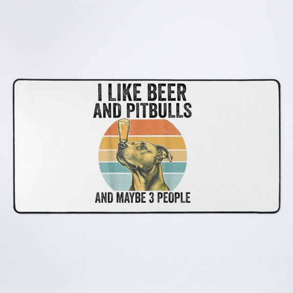 Item preview, I Like Beer And Pitbulls And Maybe 3 People Retro Sunset designed and sold by MakmurMpxgo.