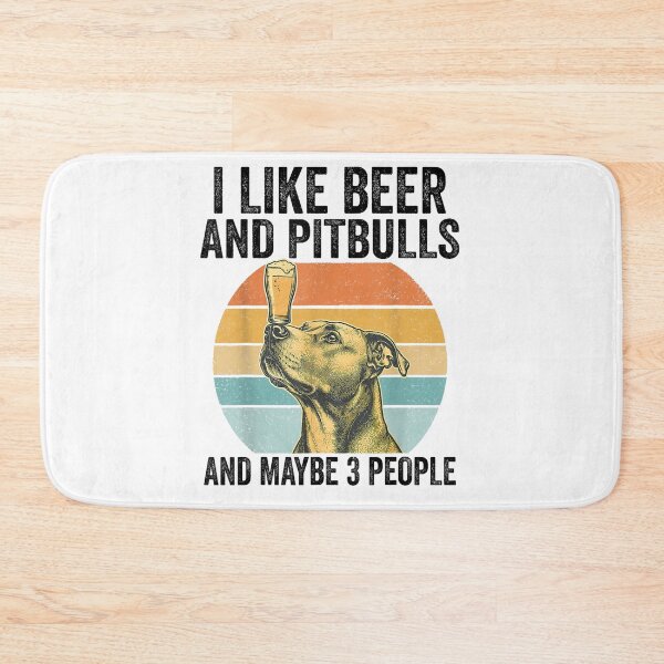 Item preview, I Like Beer And Pitbulls And Maybe 3 People Retro Sunset designed and sold by MakmurMpxgo.