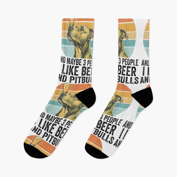 Item preview, I Like Beer And Pitbulls And Maybe 3 People Retro Sunset designed and sold by MakmurMpxgo.