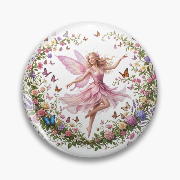 Item preview, Fairy Dancing in Floral Butterfly Wreath designed and sold by butterflies-new.