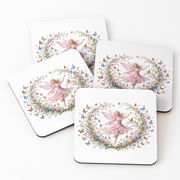 Item preview, Fairy Dancing in Floral Butterfly Wreath designed and sold by butterflies-new.