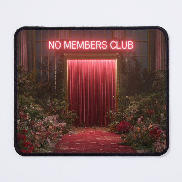 Item preview, No Members Club Red Curtain Art Painting Chrome Frame designed and sold by RichardRags.