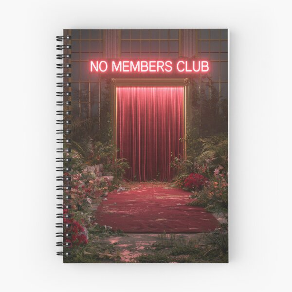 Item preview, No Members Club Red Curtain Art Painting Chrome Frame designed and sold by RichardRags.