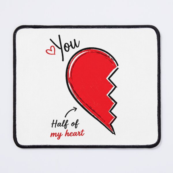 Item preview, You – Half of My Heart | Matching Couple Broken Heart Design designed and sold by bloomandbeads.eu.