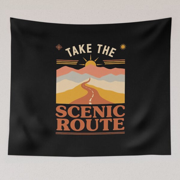 Item preview, Take the Scenic Route T Shirt, Retro Travel Shirt, Vintage Summer Road Trip Tee designed and sold by Daily Mood Tees.