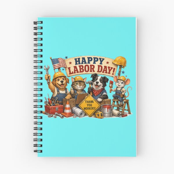 Item preview, Happy Labor Day Cute Animals Construction Workers Thank You Art designed and sold by Evelashop.