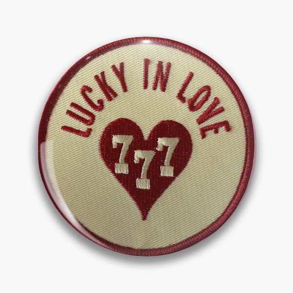 Item preview, whimsy lucky in love 777 badge pin designed and sold by ellmoswrld.