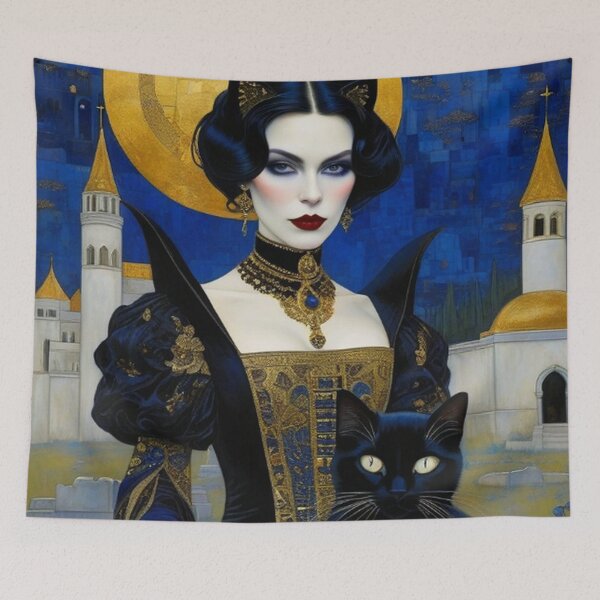 Item preview,  Vampiress and Her Black Cat designed and sold by TheDarkWardrobe.
