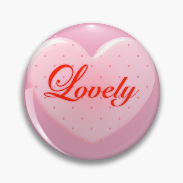 Item preview, whimsy lovely pink heart badge pin designed and sold by ellmoswrld.