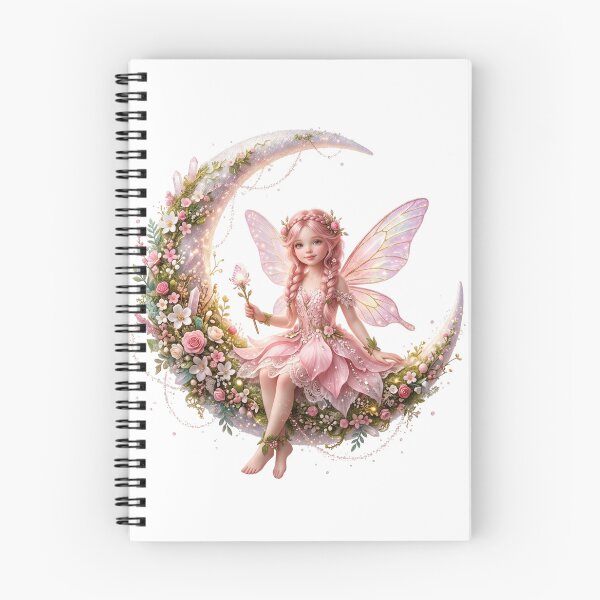 Item preview, Pink Fairy on Floral Crescent Moon designed and sold by butterflies-new.