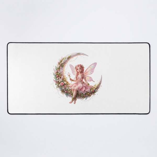 Item preview, Pink Fairy on Floral Crescent Moon designed and sold by butterflies-new.