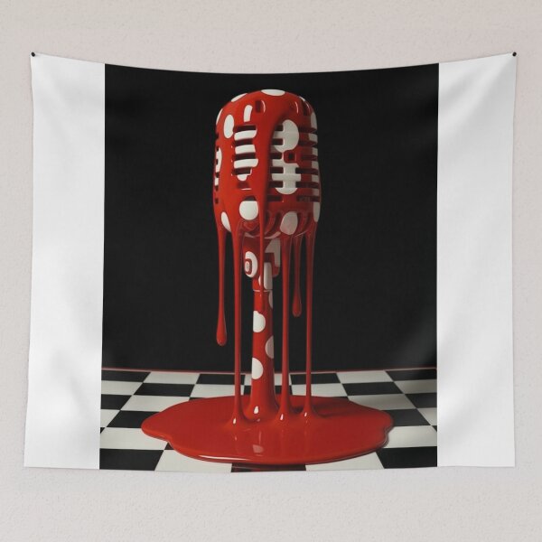 Item preview, Dripping Vintage Microphone Polka Dot Pop Art designed and sold by YourColorsWall.