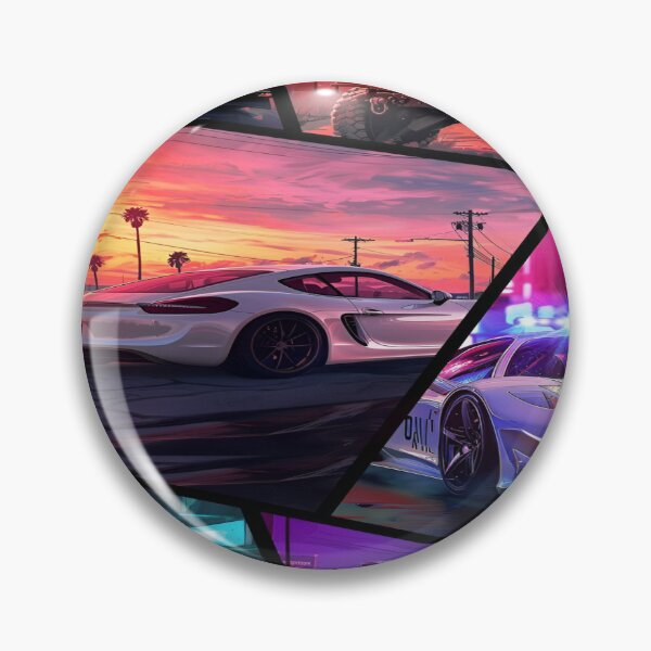 Item preview, A Dynamic Urban Street Racing Scene Featuring Iconic Sports Cars and Bold Color Palette with Neon Highlights designed and sold by Matt_Smith.