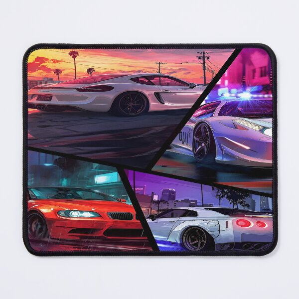 Item preview, A Dynamic Urban Street Racing Scene Featuring Iconic Sports Cars and Bold Color Palette with Neon Highlights designed and sold by Matt_Smith.