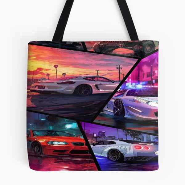 Item preview, A Dynamic Urban Street Racing Scene Featuring Iconic Sports Cars and Bold Color Palette with Neon Highlights designed and sold by Matt_Smith.