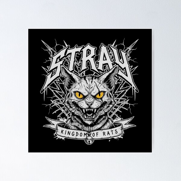 Item preview, Stray Kingdom Of Rats Snarling Cat Bell Collar Graphic designed and sold by Enea Kelo.